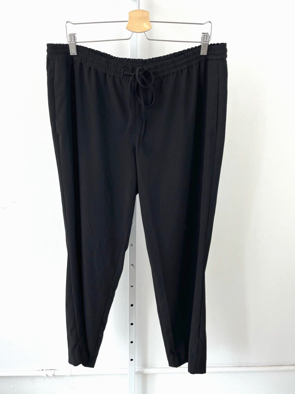 TALBOTS Pull On Ankle Pants Drawstring Elastic Waist Crepe Black Size 0X X